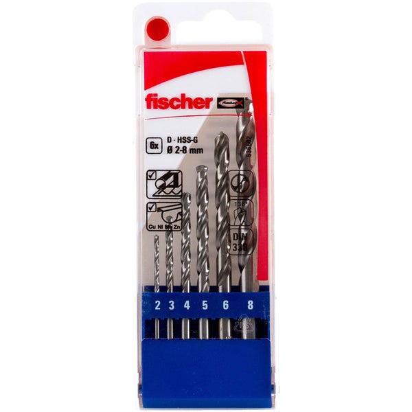 Fischer Metallbohrer-Set HSS-G 2 - 8 mm 6 tlg. - 536602