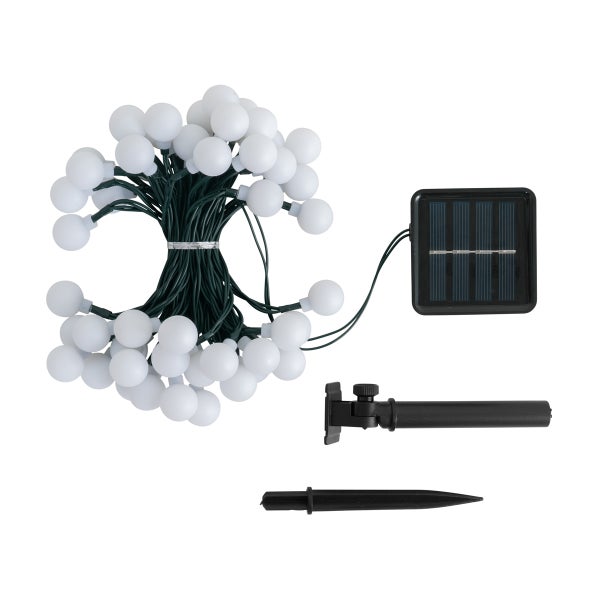 LED Lichterkette mit Solarpanel und Erdspieß zur Außenbeleuchtung