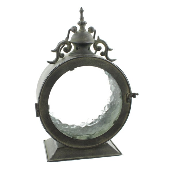 FRANK FLECHTWAREN | Laterne Bullauge, 20 x 12 x 34 cm, ohne Kerze, METALL, GLAS