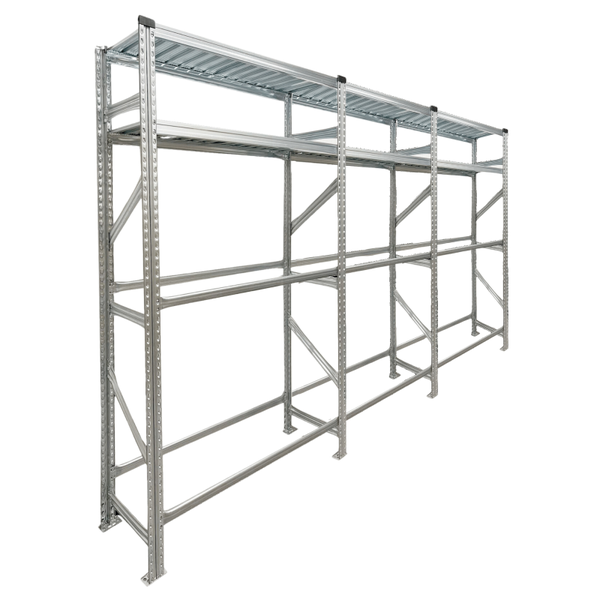 PROREGAL Reifenregal Proximo 200x270x40cm bis zu 24 Reifen auf 2 Ebenen + 2 Ablagen Verzinkt