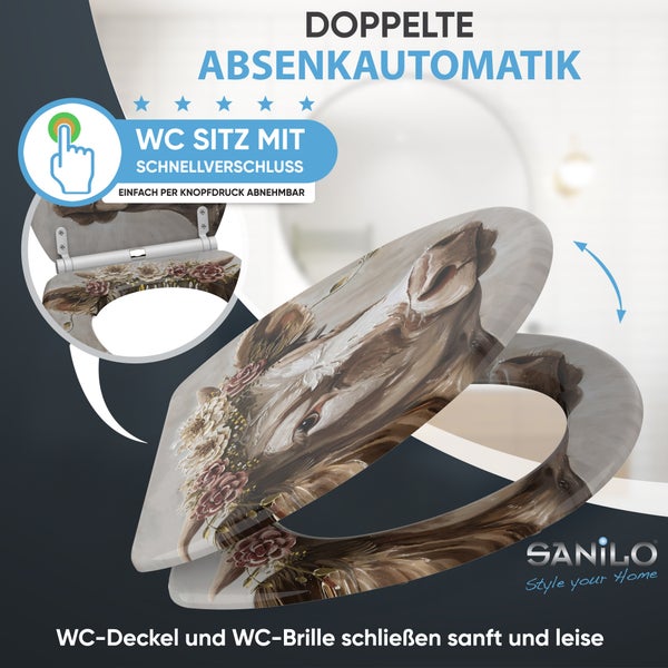 Toilettendeckel mit Absenkautomatik und Tiermotiv