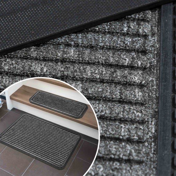 Schmutzfangmatte und Treppenmatte aus Textil mit Gummirücken