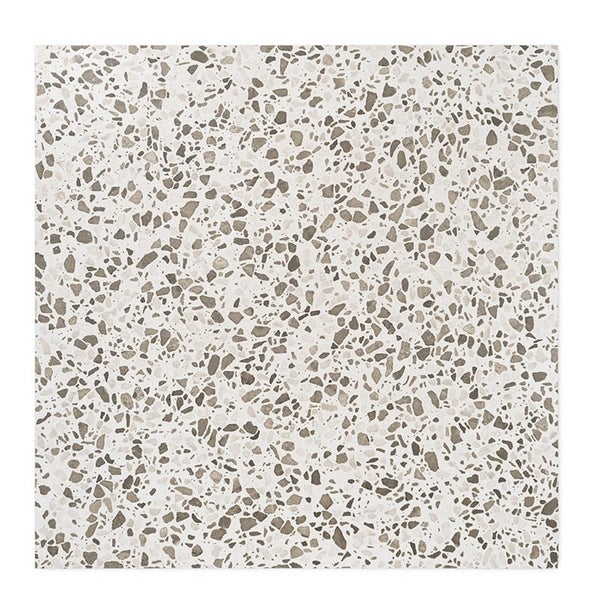 Quadratische Bodenfliese in Terrazzo Optik mit feiner Gesteinskörnung für den Innenbereich