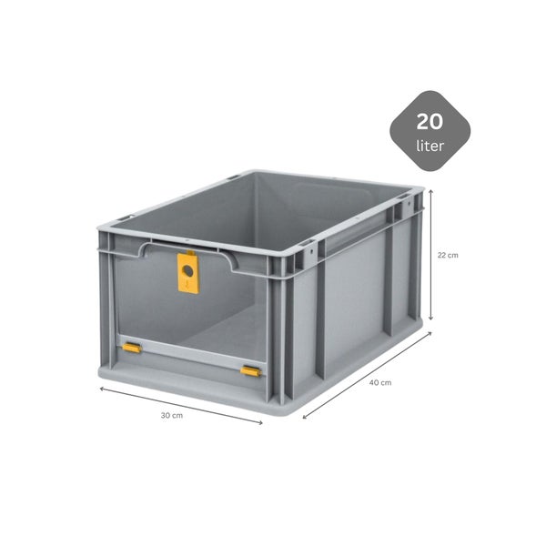 PROREGAL SparSet 5x Eurobox NextGen Insight Cover HxBxT 22 x 30 x 40 20 Liter Hoch/Gelb Eurobehälter Transportbox