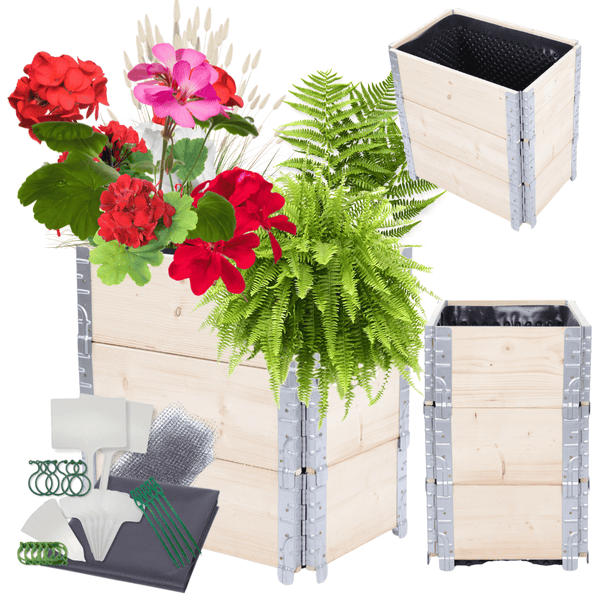 Hochbeetkisten GuardBox HxBxT 60x60x40 cm 3 Ebeneninkl. Luftpolsterfolie Imprägniert