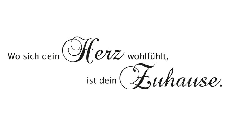 Wandtattoo | Wandspruch | Wo sich dein Herz wohlfühlt, ist dein Zuhause | Wandaufkleber | selbstklebend | rückstandslos abziehbar | Sticker |  Spruch   WTS0915 weiß Format: 120x30cm