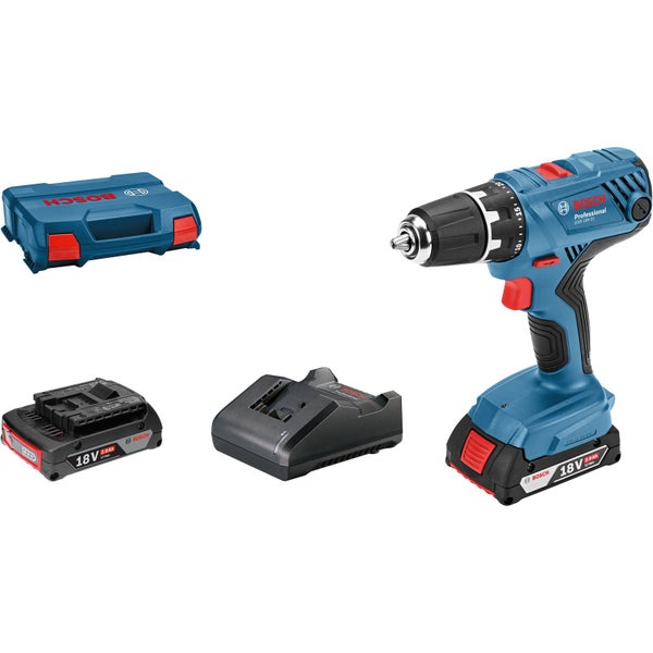 Bosch Akku-Bohrschrauber GSR 18V-21 / 2x 2,0 Ah Akku + Ladegerät in L-Case - 06019H100A