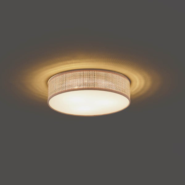 Runde Deckenleuchte mit Rattanmuster