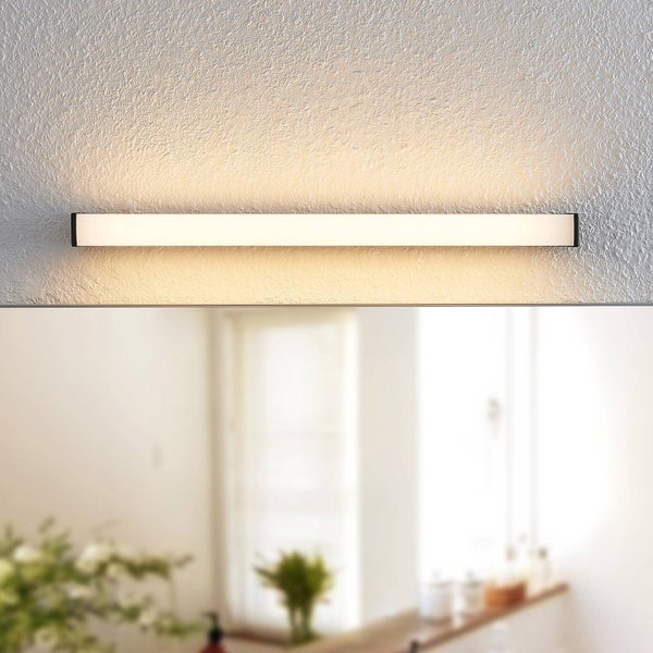 Lindby LED Wandleuchte, Wandlampe Bad Ulisan (spritzwassergeschützt (Modern) in Schwarz aus Aluminium (1 flammig ) - Wandleuchten Spiegelleuchte Badezimmer Wandbeleuchtung Badezimmerleuchte