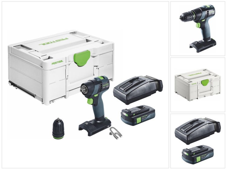 Festool TXS 18-Basic Akku Bohrschrauber 18 V 40 Nm Brushless + 1x Akku 3,0 Ah + Ladegerät + Systainer