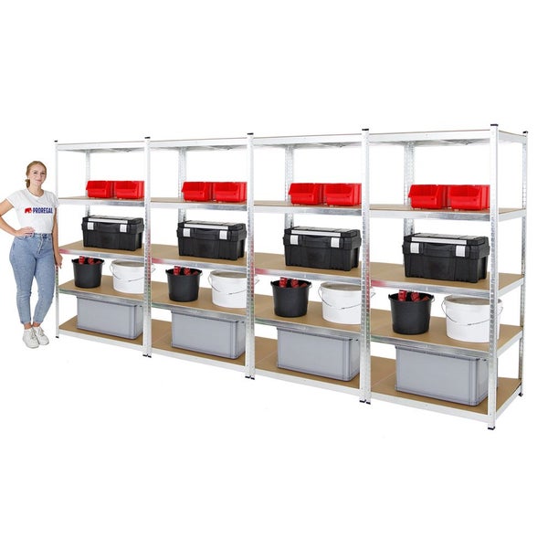PROREGAL Mega Deal 4x Schwerlastregal Ragnar HxBxT 180 x 90 x 60 cm Fachlast 175 kg Verzinkt