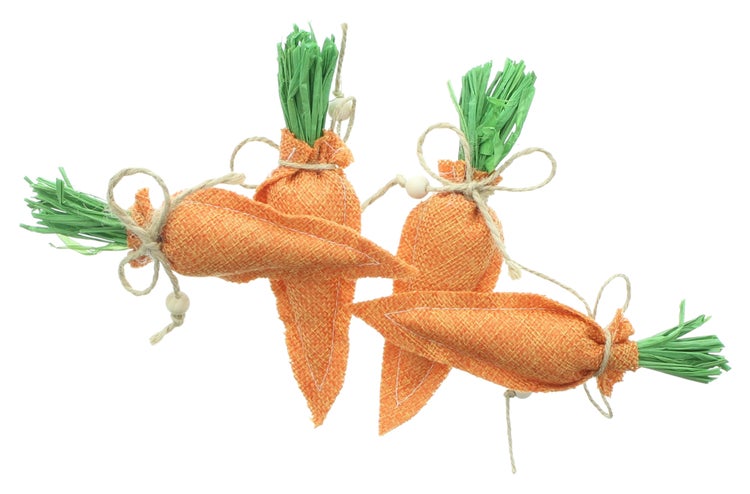 FRANK FLECHTWAREN|Osterdeko Karotten, 8er Set, 16 x 4 x 2,5 cm, BAUMWOLLE, POLYESTER, LEINEN, MAISSTROH