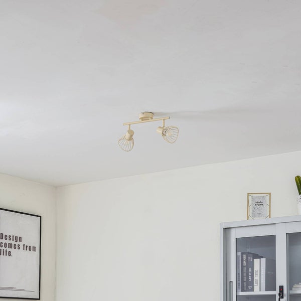 Lindby Deckenlampe Piena (Modern) in Creme aus Metall (2 flammig, E14) - Deckenleuchte Lampe Wohnzimmerleuchte