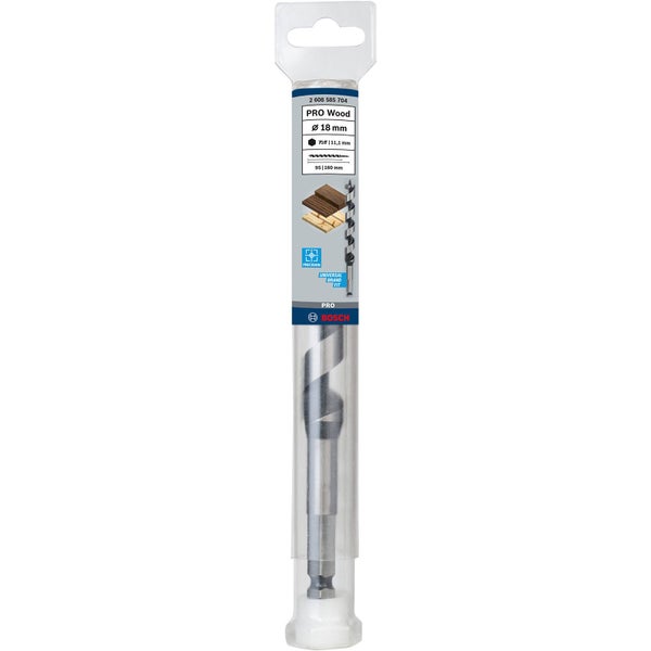 Bosch PRO Wood Holzschlangenbohrer 18 x 95 x 160 mm - 2608585704