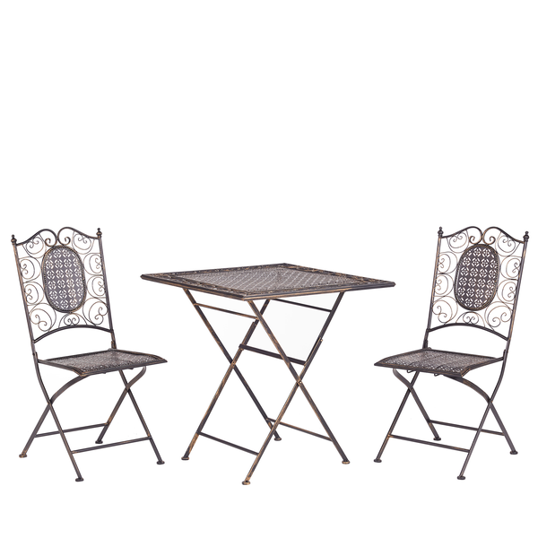 Bistro Set klappbar BORMIO Metall Schwarz