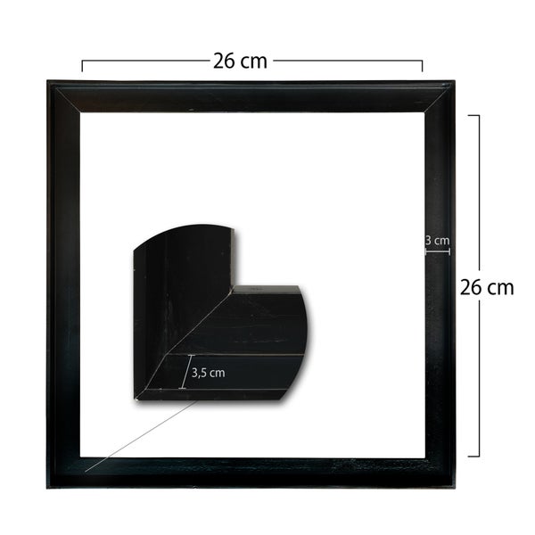 Schattenfugen-Rahmen Black 2er Set 34x34 cm (LxB) für Leinwände auf Keilrahmen schwarz