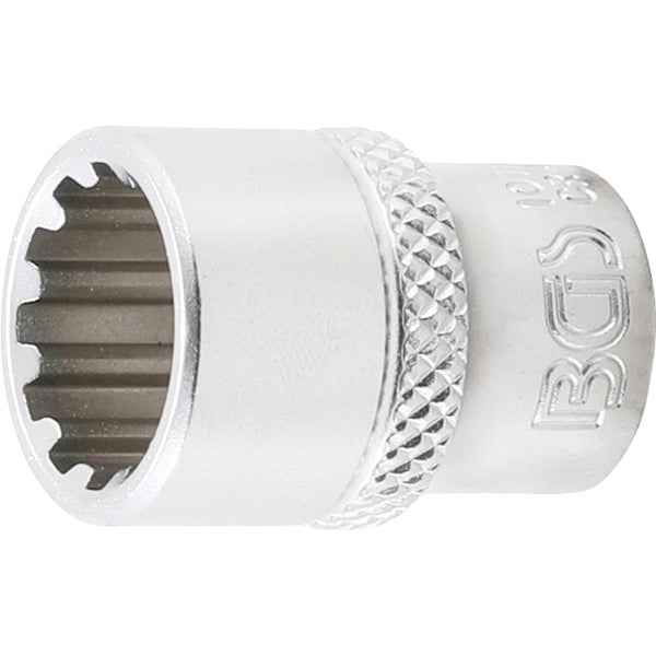 BGS Steckschlüssel-Einsatz Gear Lock Antrieb Innenvierkant 6,3 mm (1/4) SW 12 mm - 10112