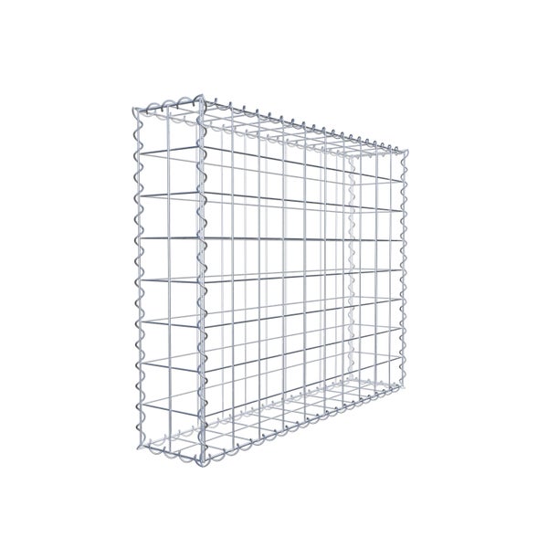Gabione 100 cm x 80 cm x 20 cm (L x H x T), Maschenweite 10 cm x 10 cm, Spirale