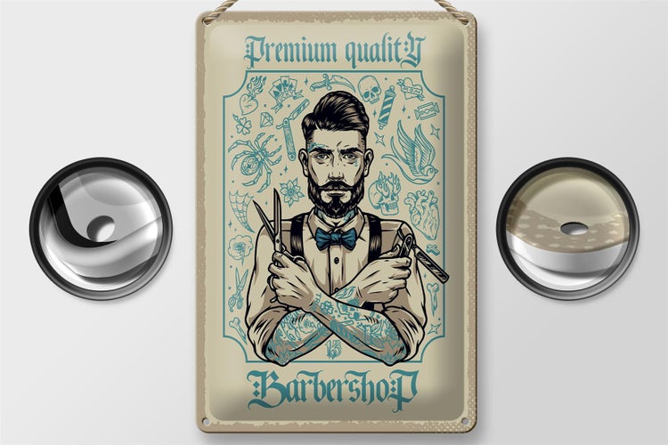 Blechschild Spruch Barbershop Premium quality 20x30cm