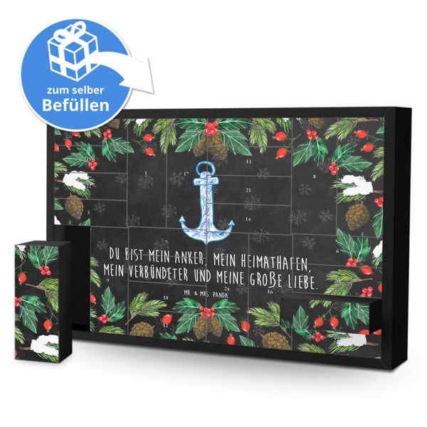 Mr. & Mrs. Panda Befüllbarer Adventskalender Anker Blau - Schwarz