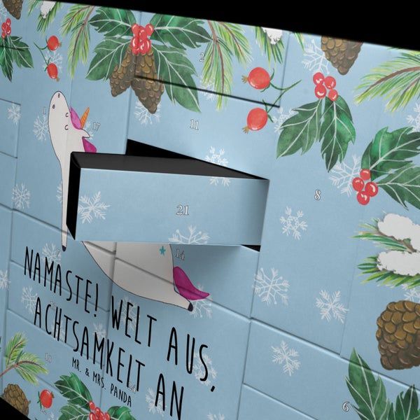 Mr. & Mrs. Panda Befüllbarer Adventskalender Einhorn Yoga - Blau Pastell