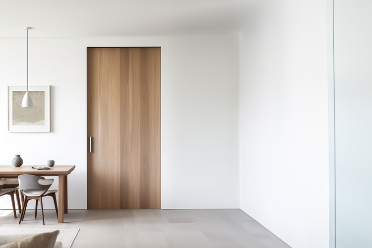PremiumPocket - Schiebetür in der Wand (Trockenbauschiebetür & Holzständerwerk CW75 / Wandstärke 125 für Türblattgröße 860x2110mm) Zargenlose optik