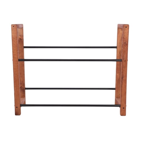 PROREGAL Getränkekistenregal HUNSRÜCK HxBxT 95x112x32cm 6 Kisten auf 2 Ebenen Massives Kiefernholz Braun geölt