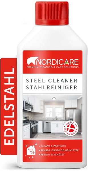 Nordicare Edelstahlreiniger Creme [500ml] Edelstahlpflege für effektive Reinigung I Löst Fett und Verunreinigungen I Edelstahl Reiniger professionell, Eloxal Reiniger