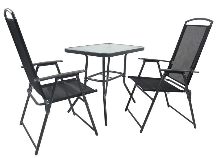 3-tlg Sitzgruppe Gartenmöbel Tisch Stühle Set 80
