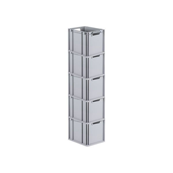 PROREGAL Spar Set 5x Eurobox Nextgen Economy Mit Scharnierdeckel & Gelben Schiebeschnappverschlüssen Griffe Offen HxBxT 32 x 30 x 40 cm 30 Liter