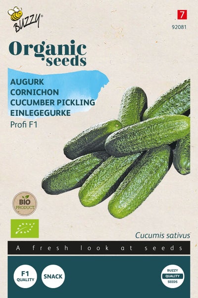 Buzzy Logo, Packung Bio Saatgut für Einlegegurken