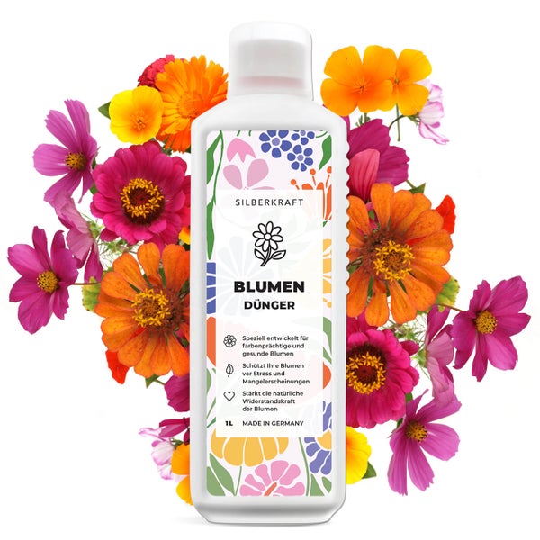 SILBERKRAFT Blumendünger – Mineralischer Flüssigdünger NPK – 1 Liter