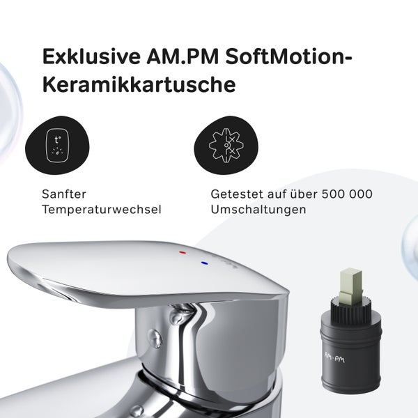 AM.PM SoftMotion Keramikkartusche für Armaturen mit weichem Temperaturwechsel und Langlebigkeit durch fünfhunderttausend Zyklen.