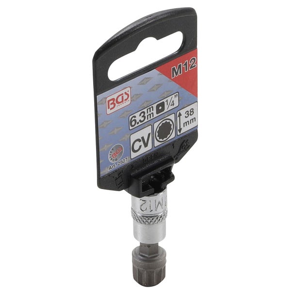 BGS Bit-Einsatz Antrieb Innenvierkant 6,3 mm (1/4) Innenvielzahn (für XZN) M12 - 2507