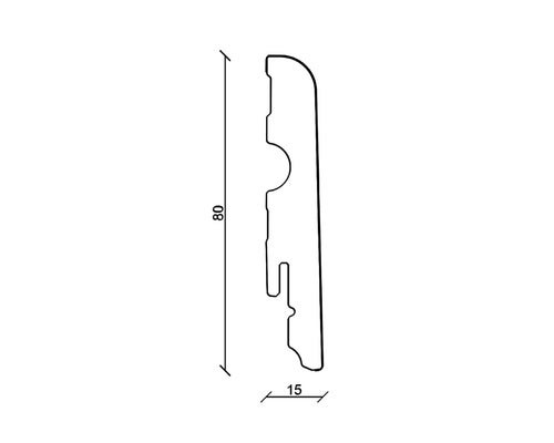 Sockelleiste Weiß foliert FU077L 15x80x2400 mm Weiß foliert