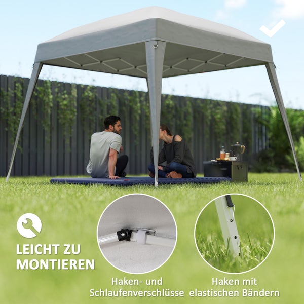 Outsunny Ersatzdach für Pavillon 3x3 m, Wasserabweisend stabil Winterfest Pavillondach für Faltpavillon Sturmfest Partyzelt Ersatzbezug Abdeckung mit Einzeldach Baldachin für Gartenpavillon Hellgrau