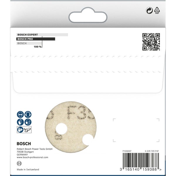 Bosch Schleifscheiben-Set Pro F355, Körnung P320, 125 Millimeter Durchmesser, Fünferpack