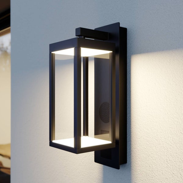 Lucande LED Wandleuchte außen Ditta (spritzwassergeschützt (Modern) in Schwarz aus Aluminium (1 flammig, ) - Außenwandleuchten Wandlampe Led Außenlampe Outdoor für Außenwand/Hauswand