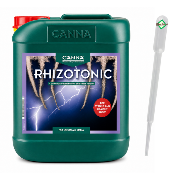 Canna Rhizotonic Wurzelstimulator Kanister mit Dosierpipette für starkes Wurzelwachstum und Stressabbau bei Pflanzen