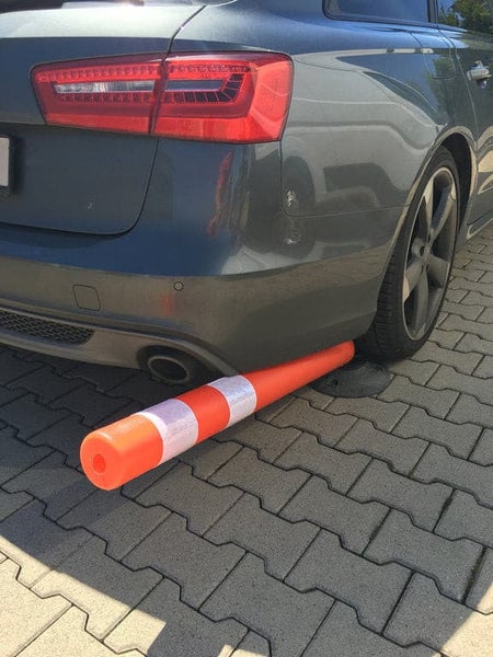 UvV Verkehrs - Leitpoller Swingback Leitzylinder +Bandfederung +reflektierend  750 mm