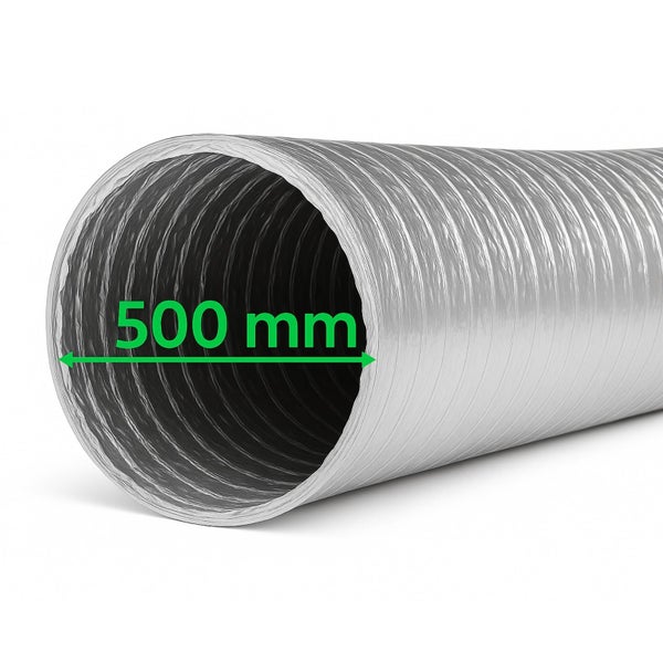 Aluflexrohr 500mm – 1 Meter flexibler Abluftschlauch für Growboxen, Klimageräte & mehr – Feuergeschützt, Robuste Aluminium-Innenbeschichtung, Extra Stabil & Langlebig