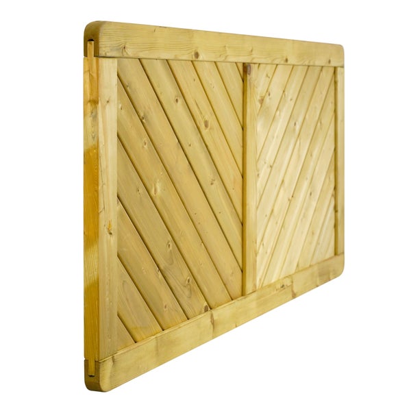 Holzzaunelement mit diagonalem Design