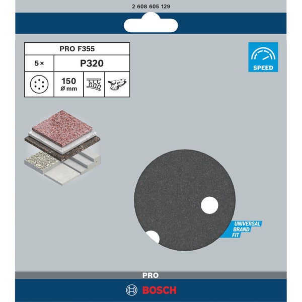 Bosch PRO F355 Schleifblatt 150 mm 320 - 2608605129