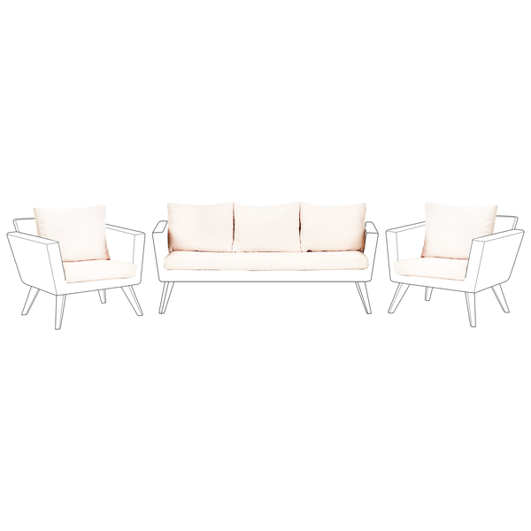 Outdoor Kissenbezug Set VITTORIA XL Cremeweiß