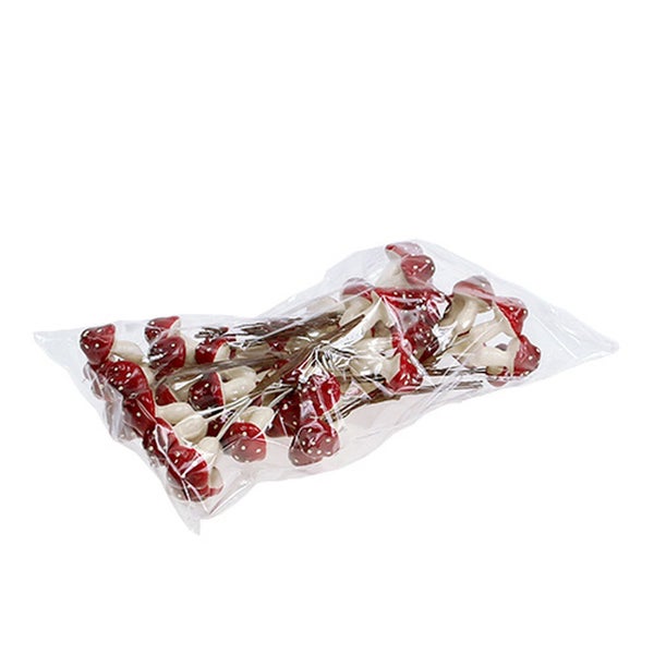 Dekorative Pilze am Stiel in einer Verpackung