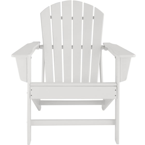 Gartenstuhl tectake Joan Belastbarkeit 120 kg, 83 x 79 x 97 cm im Adirondack-Stil weiß/weiß