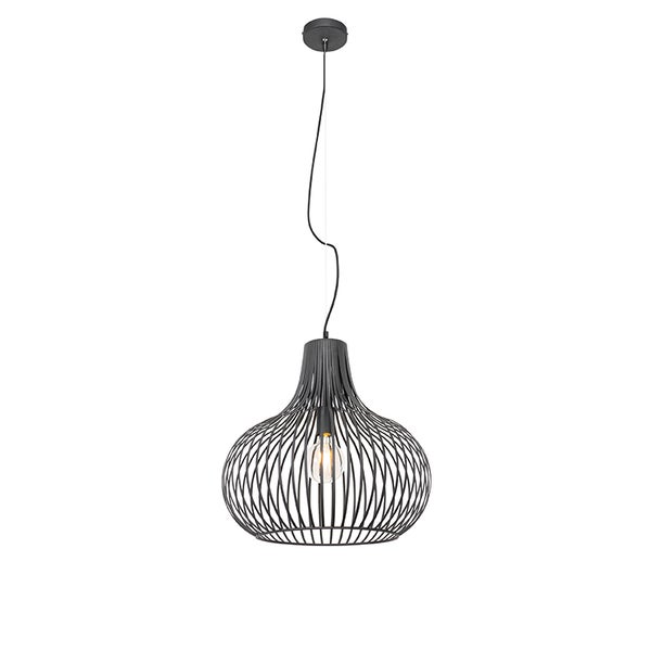 Hängelampe mit Lampenschirm aus Metallstreben