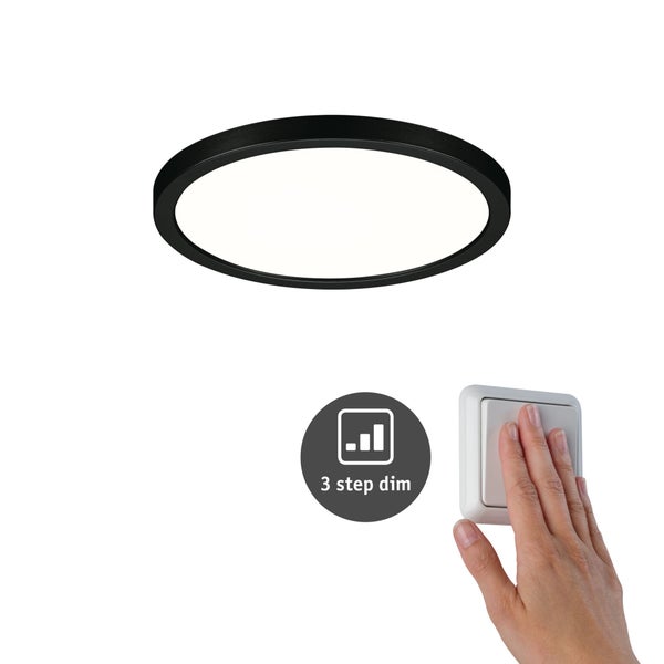 VariFit LED Einbaupanel 3-Step-Dim Areo IP44 rund 175mm 13W 1300lm 4000K Schwarz dimmbar