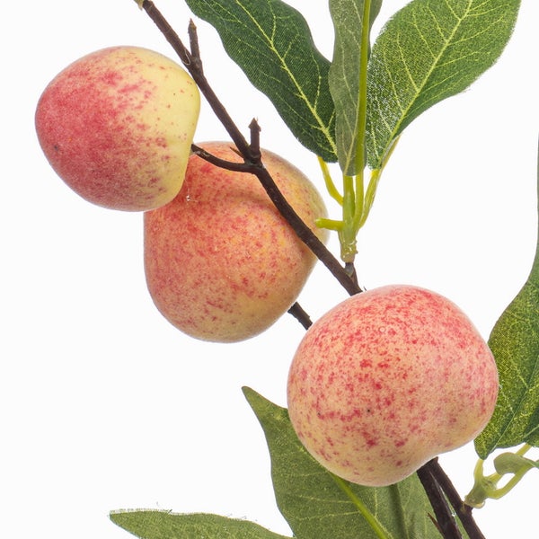 Künstlicher Zitronenbaum im schwarzen Topf mit grünen Blättern und gelben Zitronenfrüchten.