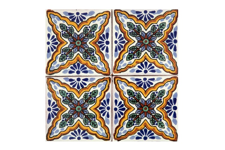 Dekorative Fliesen mit floralem Muster und unglasierte Fliesen